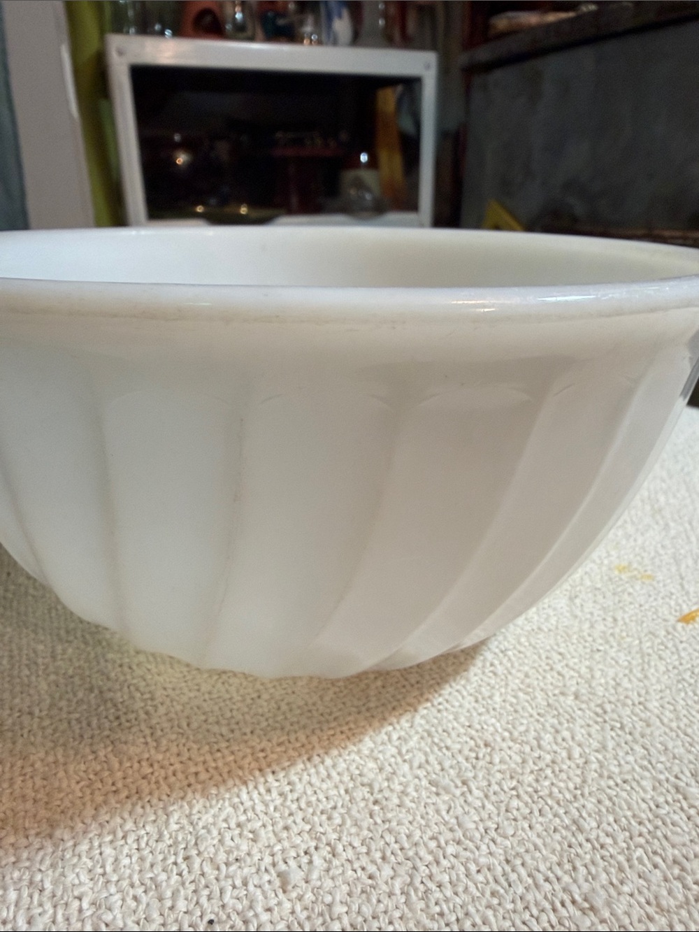 Vintage Fire-King Anchorwhite Swirl 7” Mixing Bowl Block Letter Stamp 1950s - Picture 5 of 9